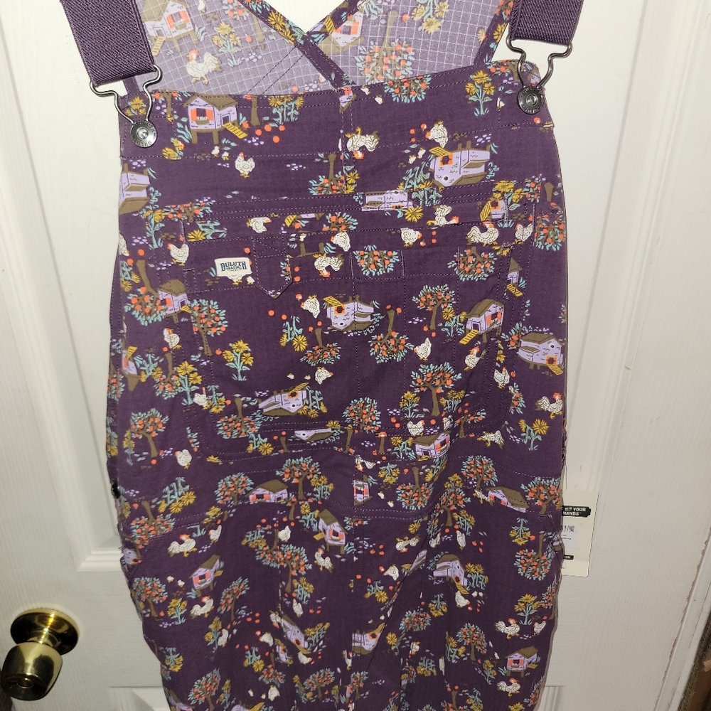 Duluth Trading Co Heirloom Gardening Purple Chicken Coup Overalls